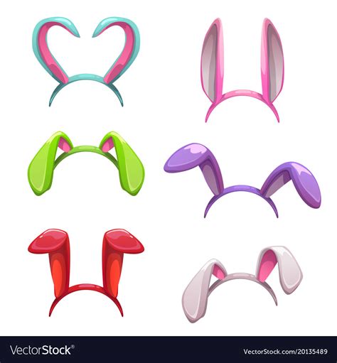 cute colorful bunny ears decor royalty  vector image