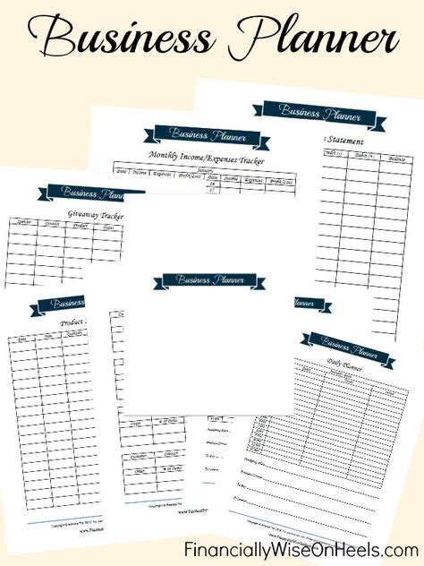 printable business planner business planner business printables planner