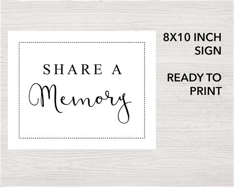 share  memory sign  cards classic funeral templates