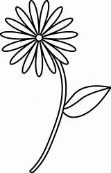 Flower Outline Kids Cliparts Simple Drawings sketch template