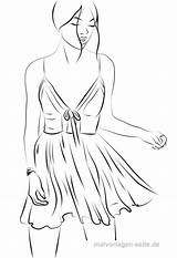 Kleid Malvorlage Malvorlagen Topmodel Ausdrucken Kleider Kleidung Vestito Malen Vorlagen Seite Nachmalen Tolle Tanzen sketch template