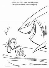 Nemo Shark Findet Squalo Tiburon Dory Bruto Nigel Malvorlagen sketch template