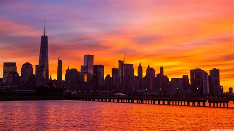 york city skyline sunrise hd wallpapers  macbook  desktop images   finder