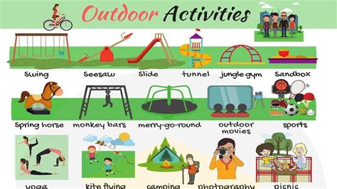 outdoor activities  list  outdoor games  english  pictures httpsmidobaycom