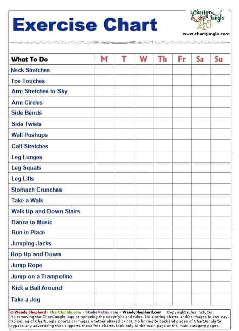 exercise chart homeschool daily schedule homeschool