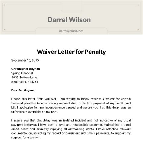 waiver letter edit   templatenet