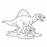 Spinosaurus Kleurplaat Dinos Dino sketch template