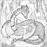 Coloring Mythical Pages Creatures Creature Magical Fantasy Celestial Mystical Color Animal Adults Printable Dragon Adult Print Mythological Seasonings Colouring Books sketch template