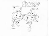 Snorks Uncolored sketch template