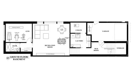 basement floor plan  interior design perspective  building   house  toronto monica