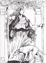 Hekate Triple Hecate Artemis Celtic Goddesses Morrigan Gods Ancient Underworld Mythology sketch template