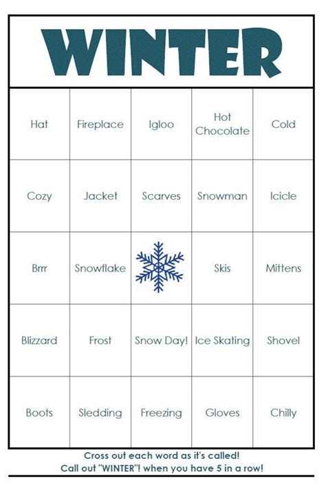 easy print winter bingo cards digital file  cards etsy