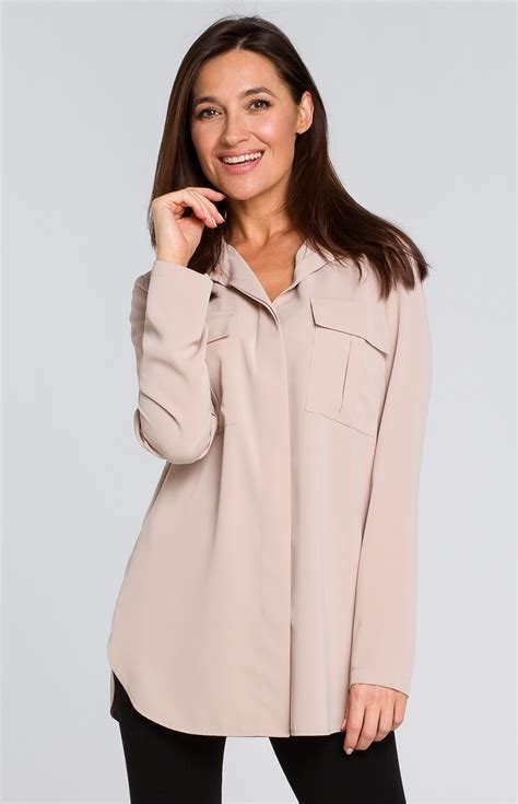 beige blouse  pockets style sbe idresstocode  boutique