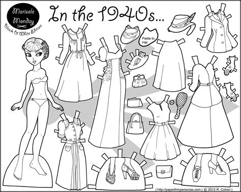 paper doll printables  color