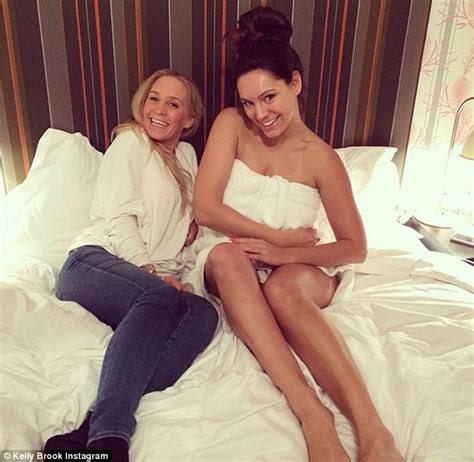 kelly brook in bed in just a towel after reconciling with ex fiance