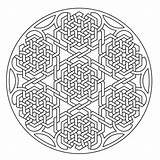 Mandala Keltische Knoten Rosette Lauten Knotwork Ausmalen Drus sketch template