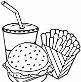 Coloring Fries Hamburger Coloringpagesfortoddlers Sketch Wisteria Lorissa sketch template