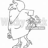 Old Lady Passing Gas Fart Pages Cartoon Coloring Clipart Outlined Royalty Vector Getdrawings Djart Cox Dennis sketch template