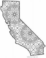 California Map State Coloring Printable Outline Pattern Pages Color Maps Adult Patterns Choose Board sketch template
