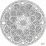 Coloring Mosaic Mandala Patterns Pages Pattern Drawing Printable sketch template