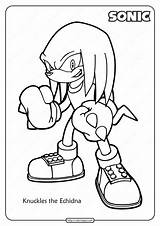 Knuckles Sonic Echidna Coloringoo sketch template