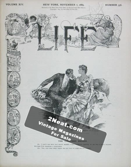 for sale life magazine november 7 1889 358 madame madjeska by baer 2neat magazines