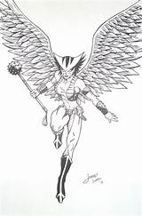 Hawkgirl Coloring Hawk Girl Pages Deviantart Searches Recent sketch template