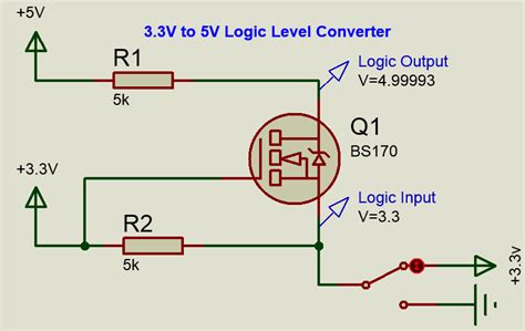 bi directional logic level converter schematic