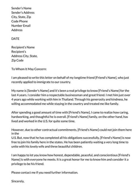 good moral character letter  immigration template