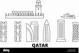 Qatar Doha Skyline sketch template