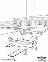 Coloring Pages Airlines American Planes Sheet sketch template