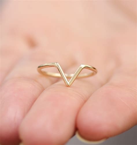 shape ring  solid gold wedding band dainty simple gold etsy