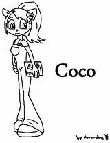 Coco Bandicoot sketch template