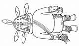 Hopi Kachina Sheets 아메리카 디자인 원주민 공부 색칠 페이지 Bird sketch template