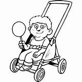 Coloring Stroller Pages Getcolorings Boy sketch template