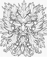 Coloring Pages Wiccan Printable Tattoo Man Green Adults Designs Adult Escher Floral Pagan Wicca Greenman Mc Drawings Color Drawing Colouring sketch template