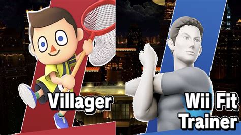 Villager Vs Wii Fit Trainer 2 Super Smash Bros Ultimate Youtube
