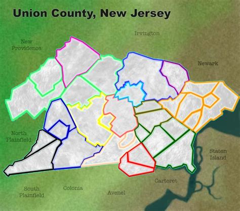union county  jersey map