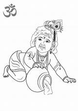 Krishna Coloring Lord Pages Baby Printable Kids Trending Days Last sketch template