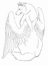 Wolf Winged Coloring Pages Wings Drawing Line Female Edited Animal Deviantart Template Drawings Getdrawings sketch template