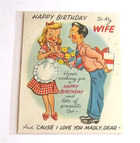 Vintage Birthday Card Happy Birthday To My Wife Vintage