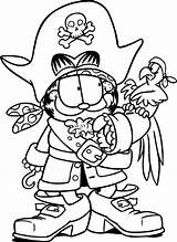 Garfield Coloring Pages Halloween Pirate Kids Colouring Printable Print Sheets Bird Cartoons Become Results Popular Cartoon sketch template