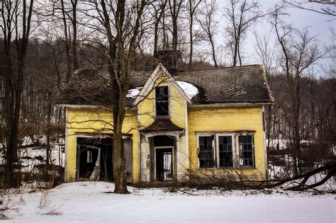 yellow abandoned places photography abandoned places  farm houses