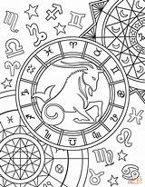 Coloring Zodiac Capricorn Sign Pages Signs Signos Printable Astrology Aries Adult Signo Sheets Supercoloring Book Star Zodíaco Mandala Kids Chakras sketch template