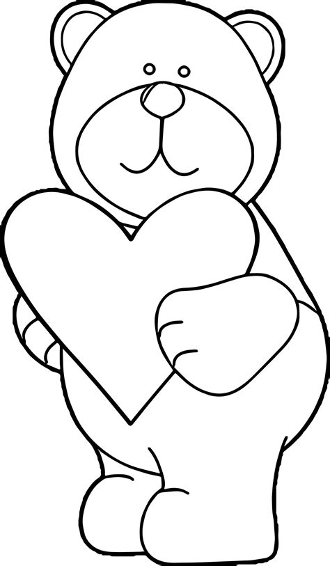 cute teddy bear coloring sheet teddy bear hold symbol  love