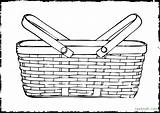 Basket Coloring Picnic Printable Pages Getcolorings Color sketch template