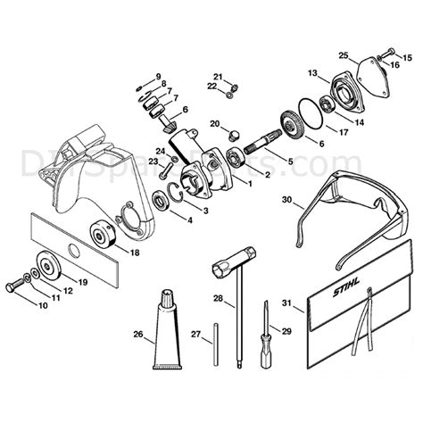 stihl fc  edger fc  parts diagram gear head