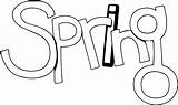 Spring Outline Coloring Text Wecoloringpage sketch template