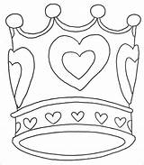 Coloring Queen Crown Template Pages Hearts King Birthday Princess Crowns Drawing Queens Printable Templates Colouring Color Letter Kids Getdrawings Elegant sketch template
