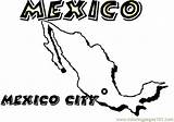 Mexico Coloring Map Printable Pages Color Online Countries sketch template